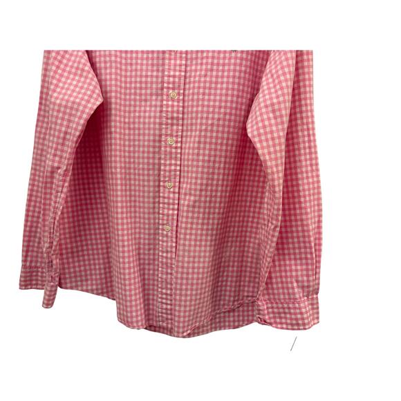 Ralph Lauren Custom Fit Mens Shirt XXL Pink Gingham Check Green Pony Preppy - Picture 2 of 10